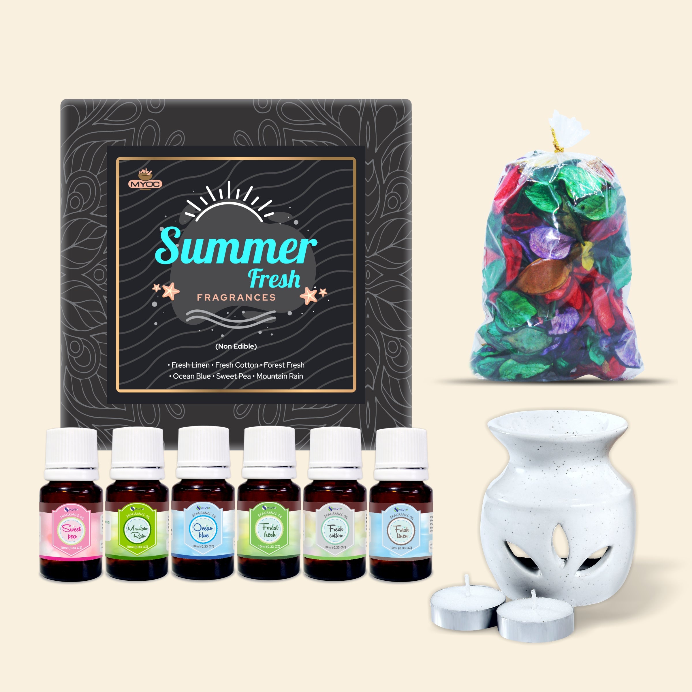 Salvia Gifts,Fragrances Oil Set,Aromatherapy Combo Summer Fresh Diffuser Gift Combo Kit Salvia Gifts,Fragrances Oil Set,Aromatherapy Combo Summer Fresh Diffuser Gift Combo Kit